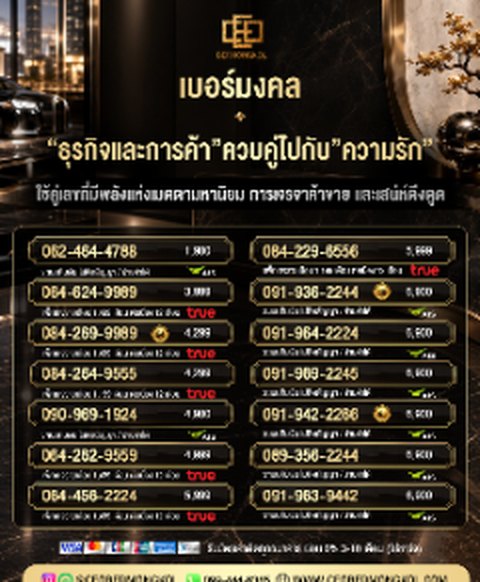 เบอร์มงคล สำหรับธุรกิจการค้า และ ความรัก